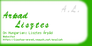 arpad lisztes business card